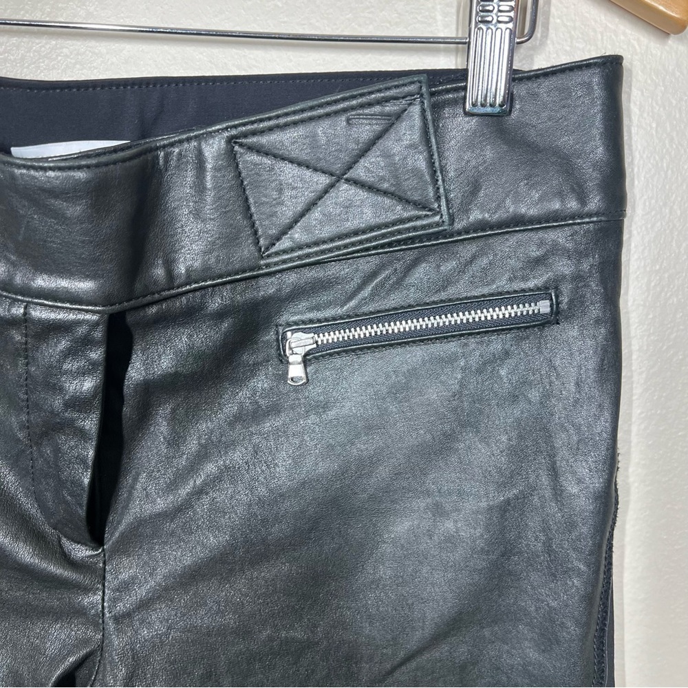 Kaufman Franco Womens Black Faux Leather Zipper Ponte Moto Grunge Pant Size 10 - Picture 4 of 11